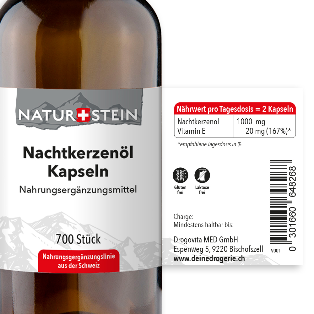 Naturstein Nachtkerzenöl Kapseln 700 Stück