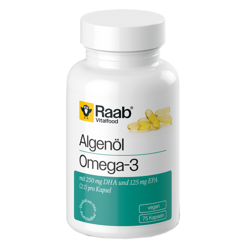 Raab Algenöl Omega-3 Kapseln 30 Stück in einer Dose