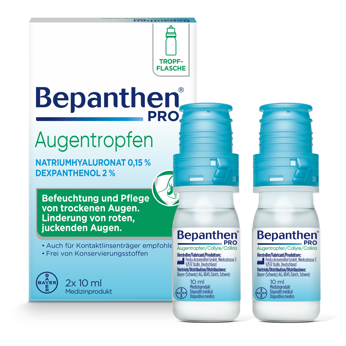 Bepanthen Pro Augentropfen 2 Flaschen 10 ml