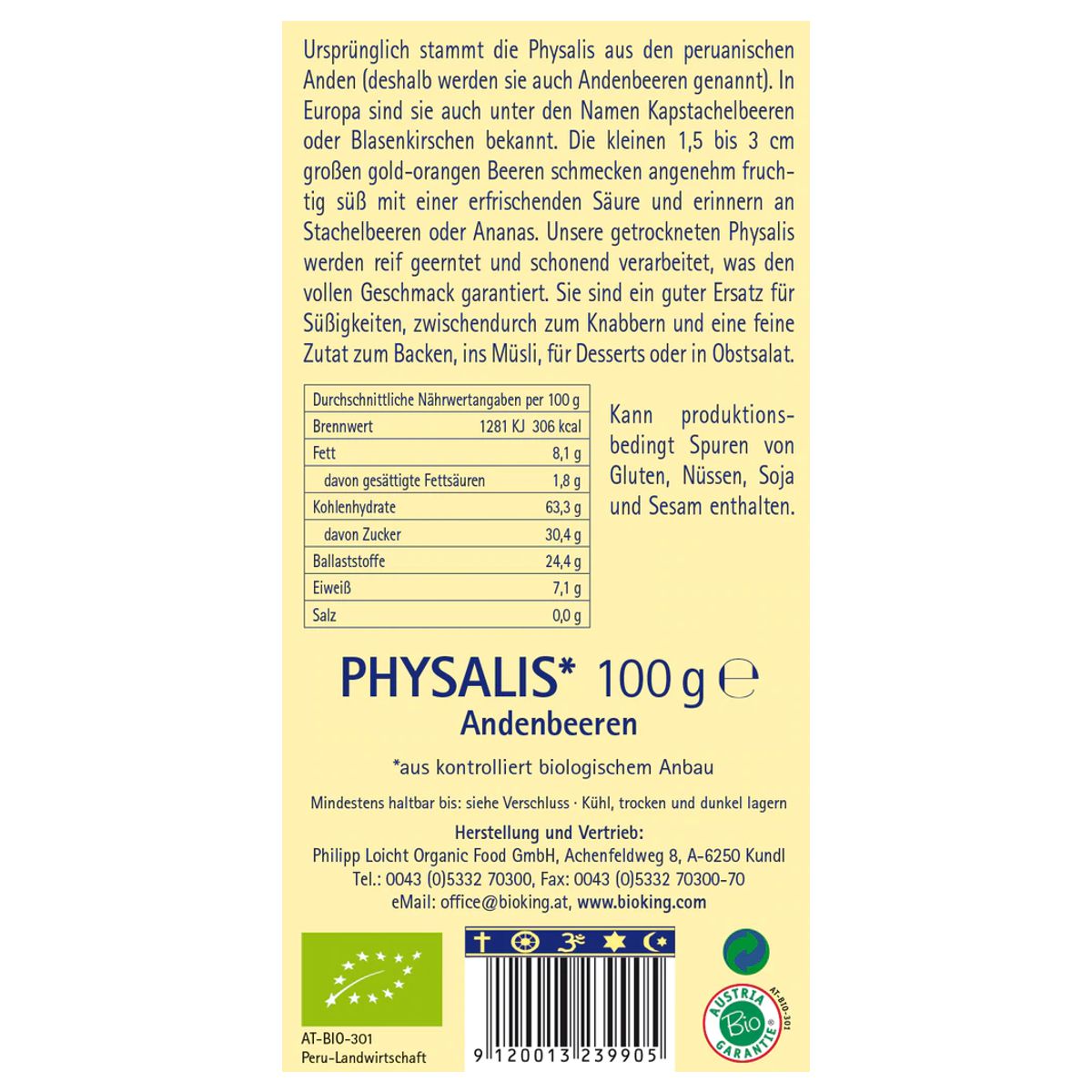 Bioking Physalis (Andenbeeren) 100 g