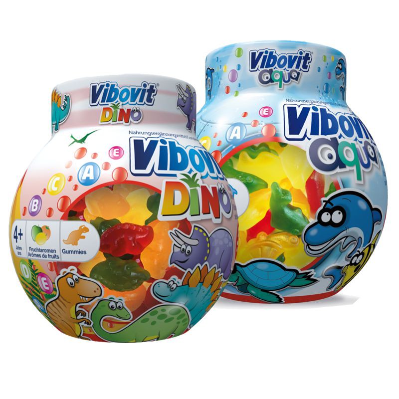 Vibovit aqua + Dino Fruchtgummis Dose 2x 50 Stück