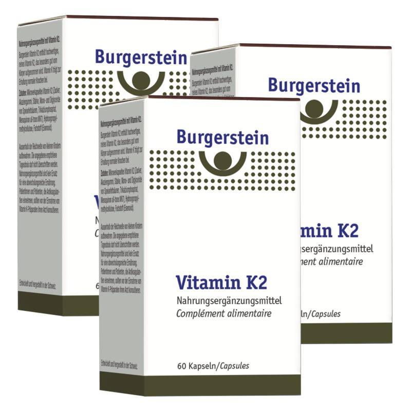 Burgerstein Vitamin K2 Kapseln 180 mcg 3x 60 Stück