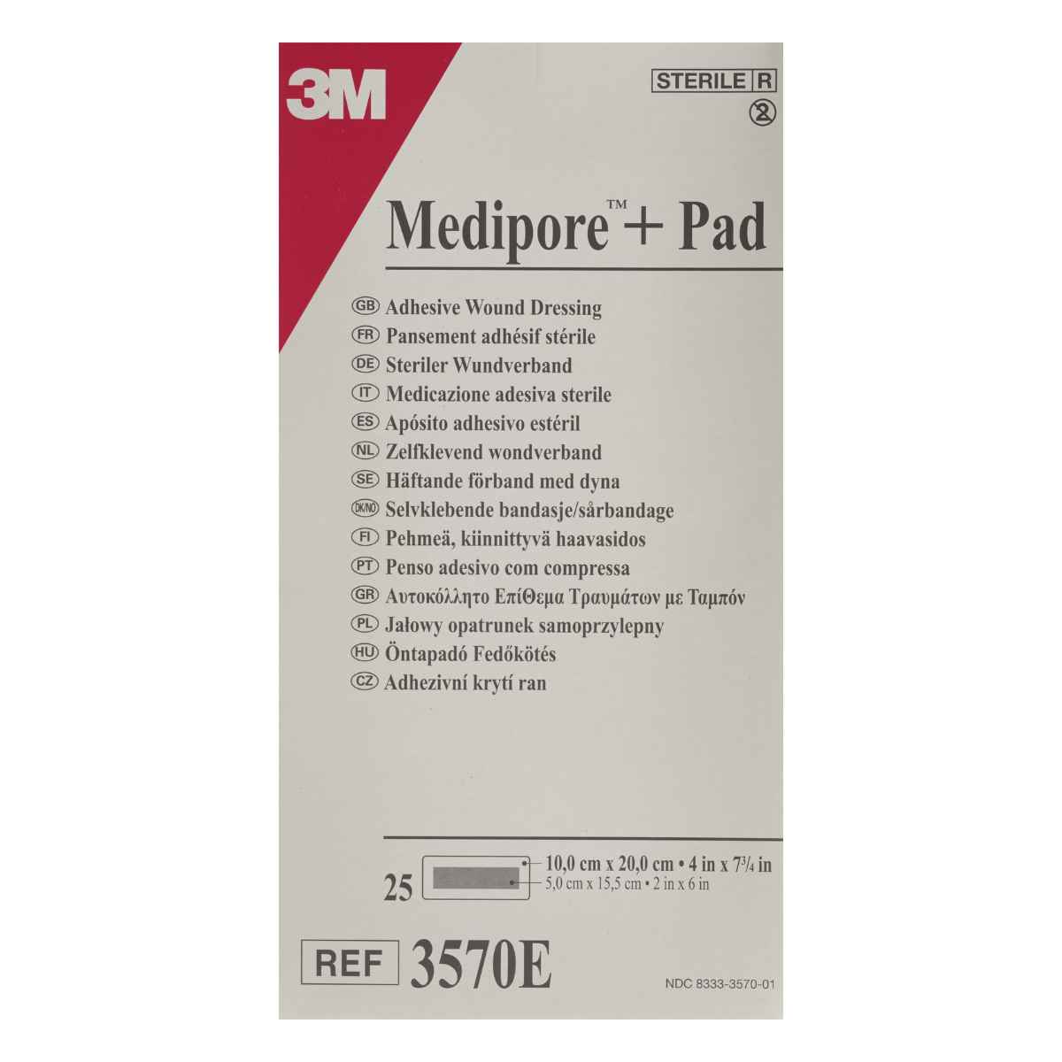 3M MEDIPORE+PAD 10x20cm Wundkissen 5x15.5cm 25 Stück