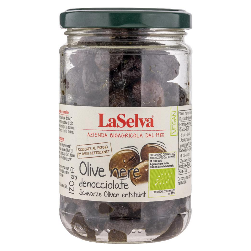 La Selva schwarze Oliven getrocknet und entsteint 120 g