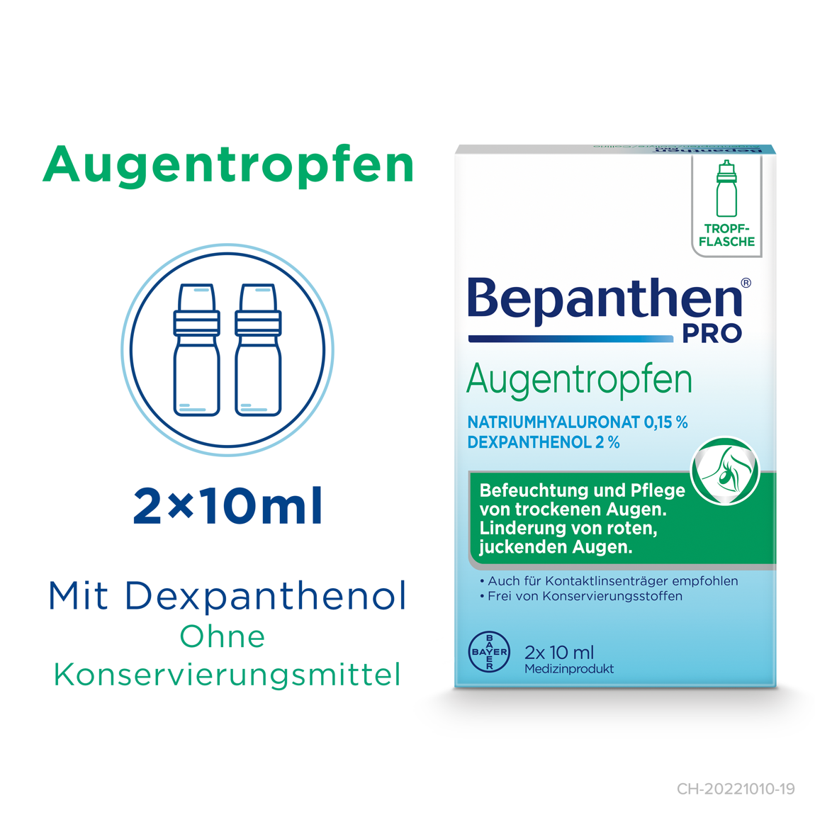 Bepanthen Pro Augentropfen 2 Flaschen 10 ml