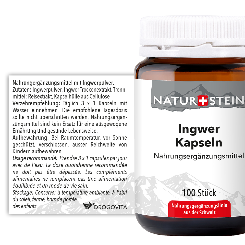 Naturstein Ingwer Kapseln 100 Stück