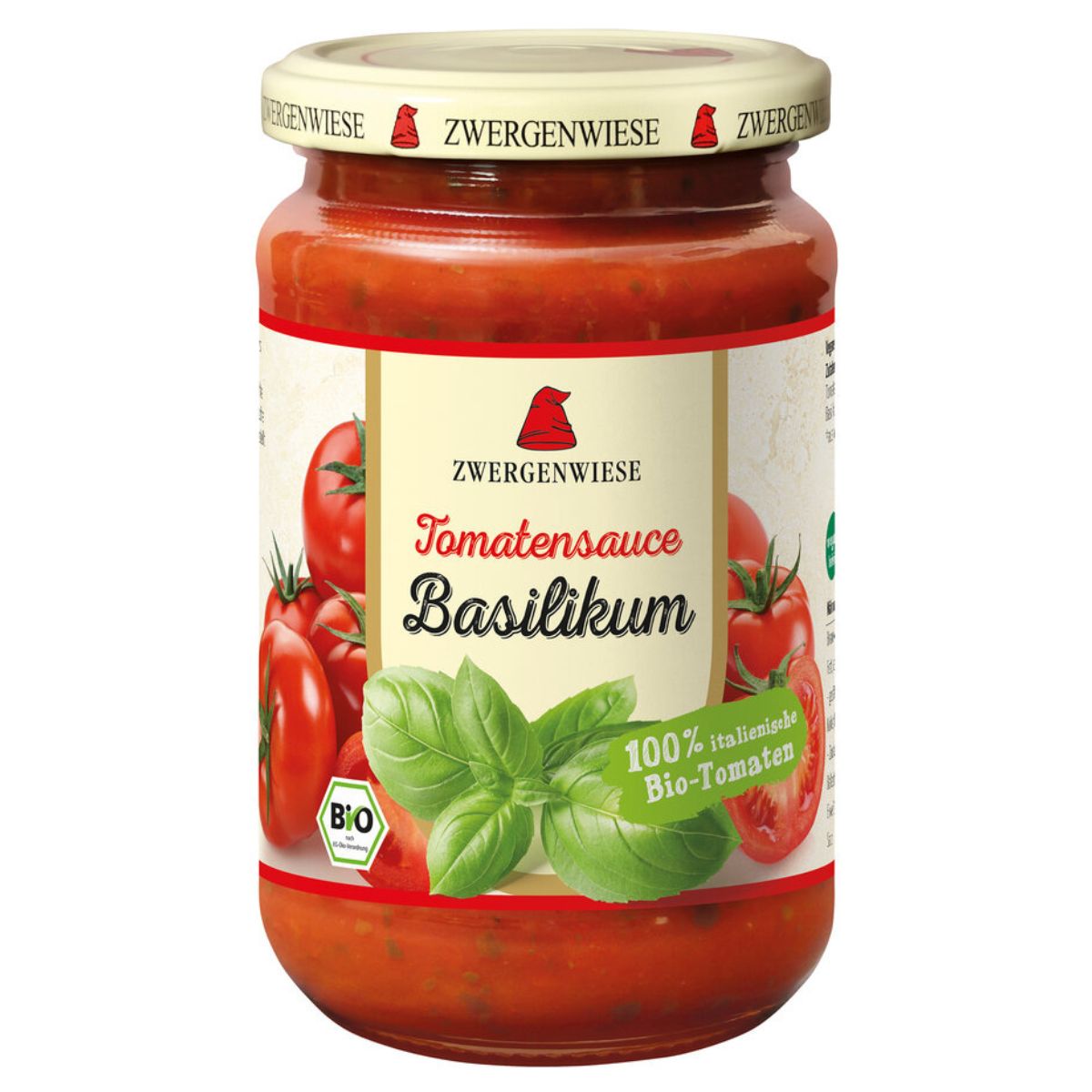 ZWERGENWIESE Tomatensauce Basilikum Glas 340 ml