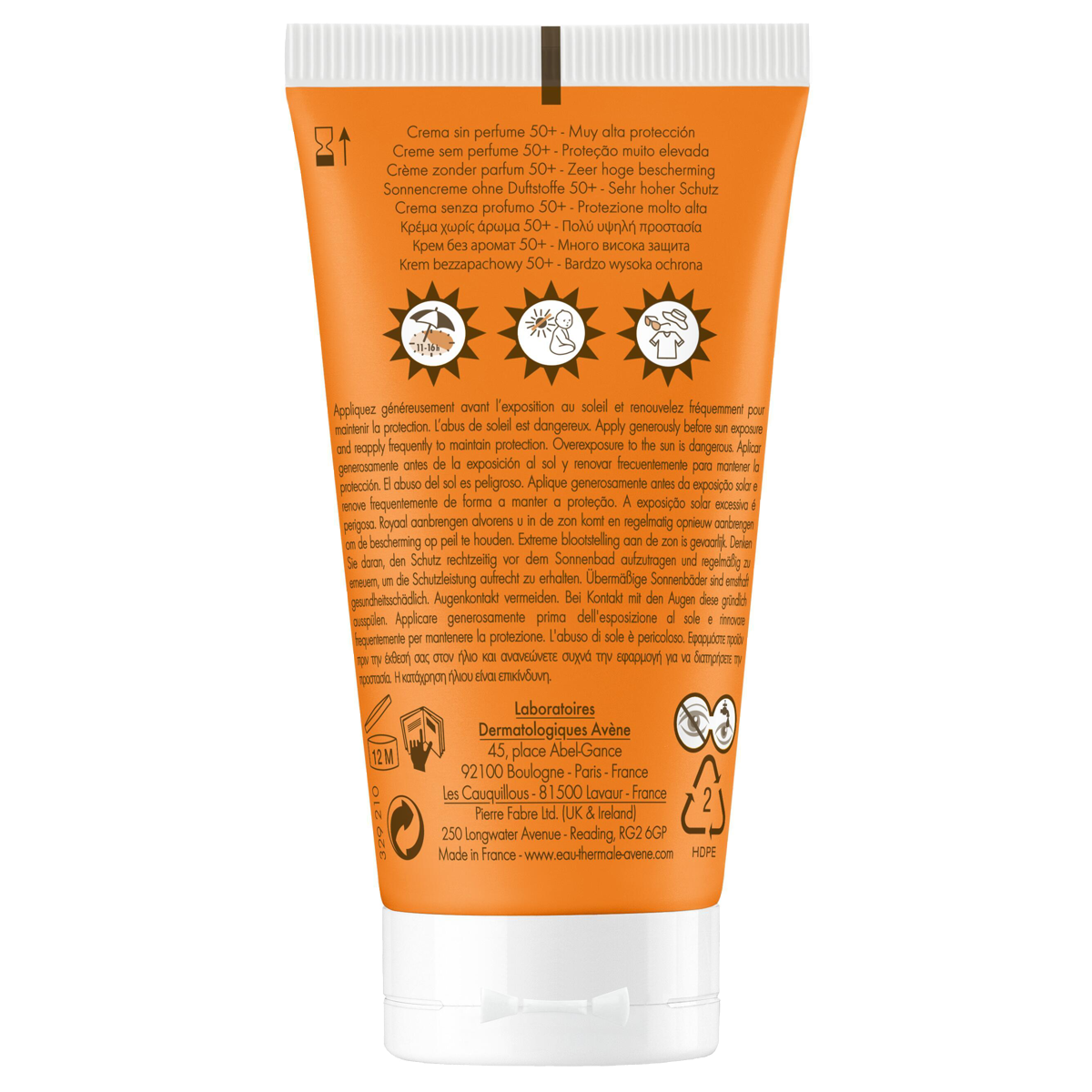 Avène Sun Sonnencreme ohne Duft SPF50+ Tube 50 ml