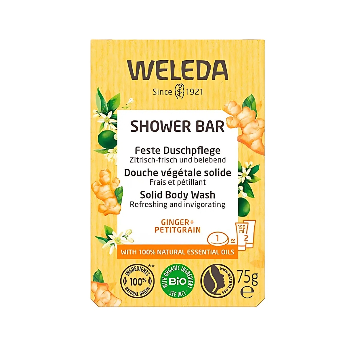 Weleda Feste Duschpflege Ginger + Petitgrain 75 g