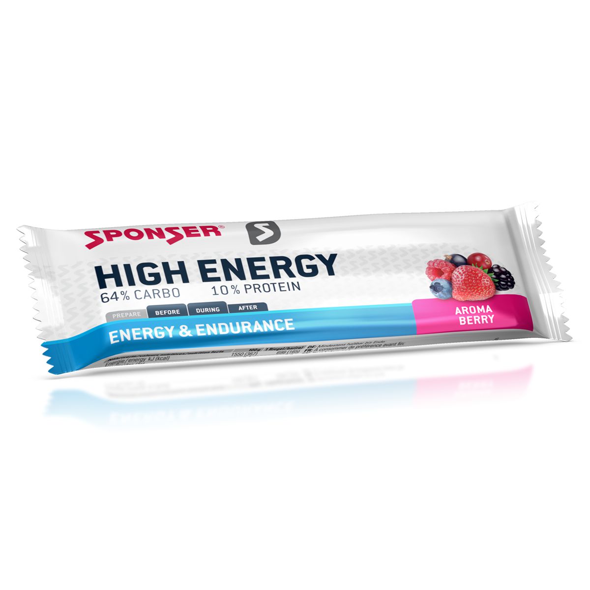 Sponser High Energy Bar Berry Display 30 x 45 g