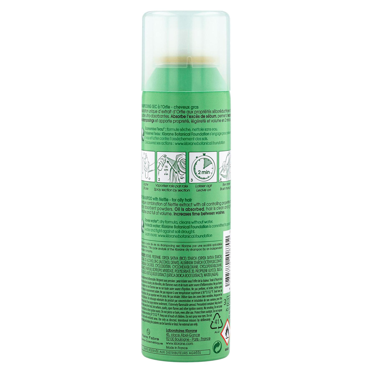 Klorane Trockenshampoo Brennnessel Spray 150 ml