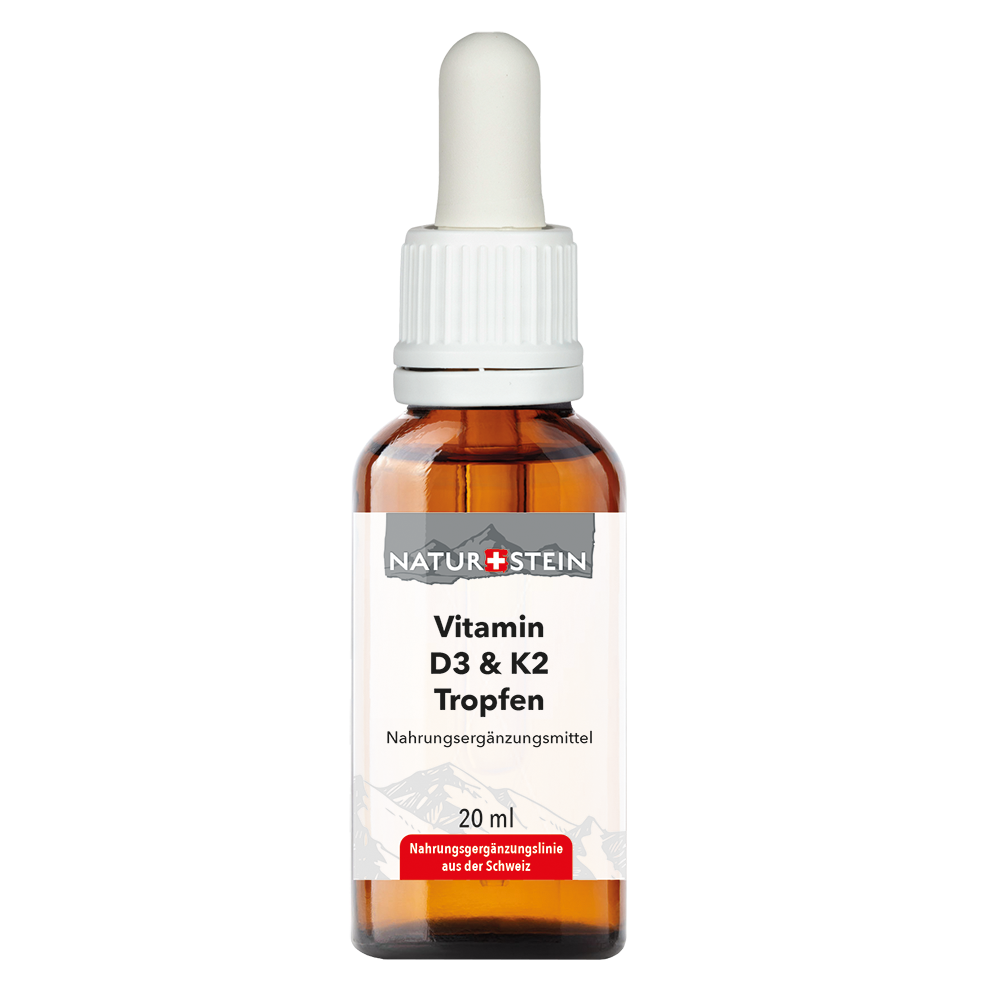 Naturstein Vitamin D3 K2 Öl Tropfen Glasfl 20 ml