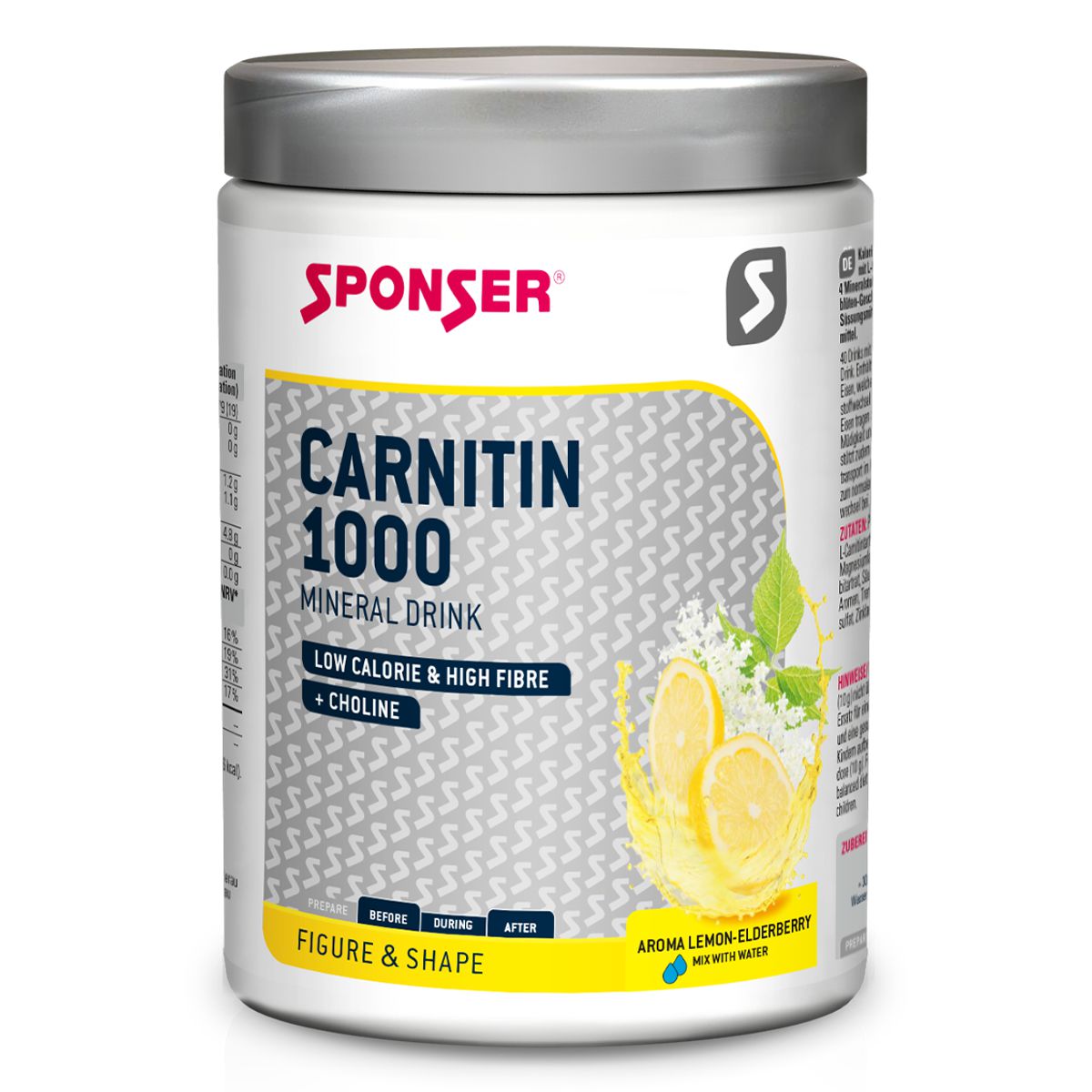 Sponser Carnitin 1000 Mineraldrink Lemon-Elderberry 400 g