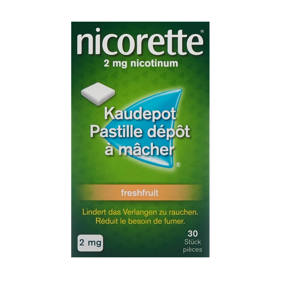 Nicorette Freshfruit Kaudepots 2 mg 30 Stück