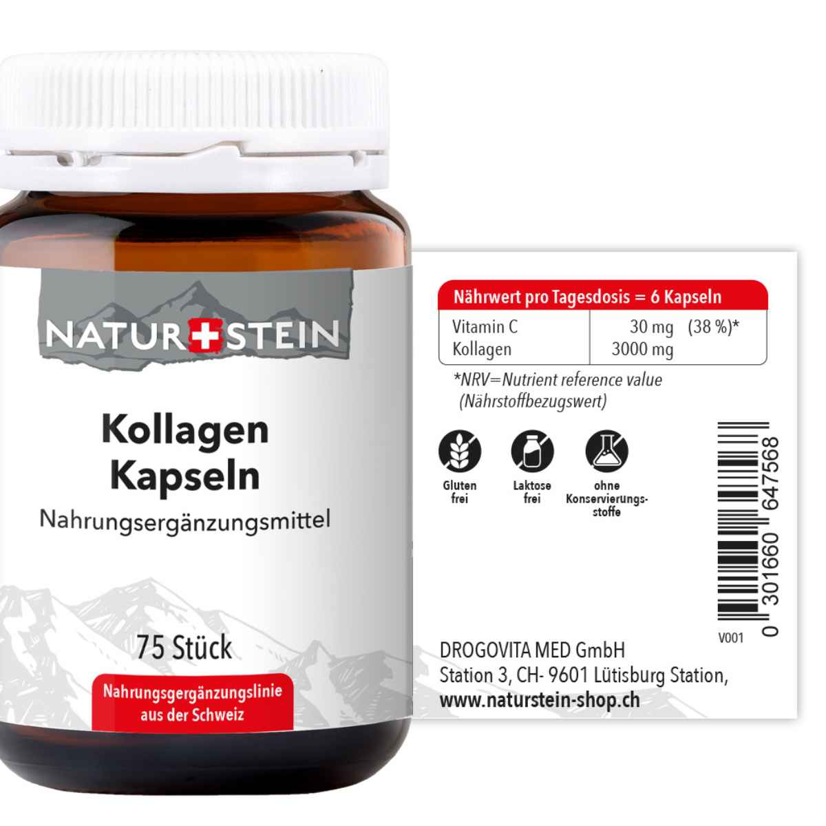 Naturstein Kollagen Kapseln 75 Stück