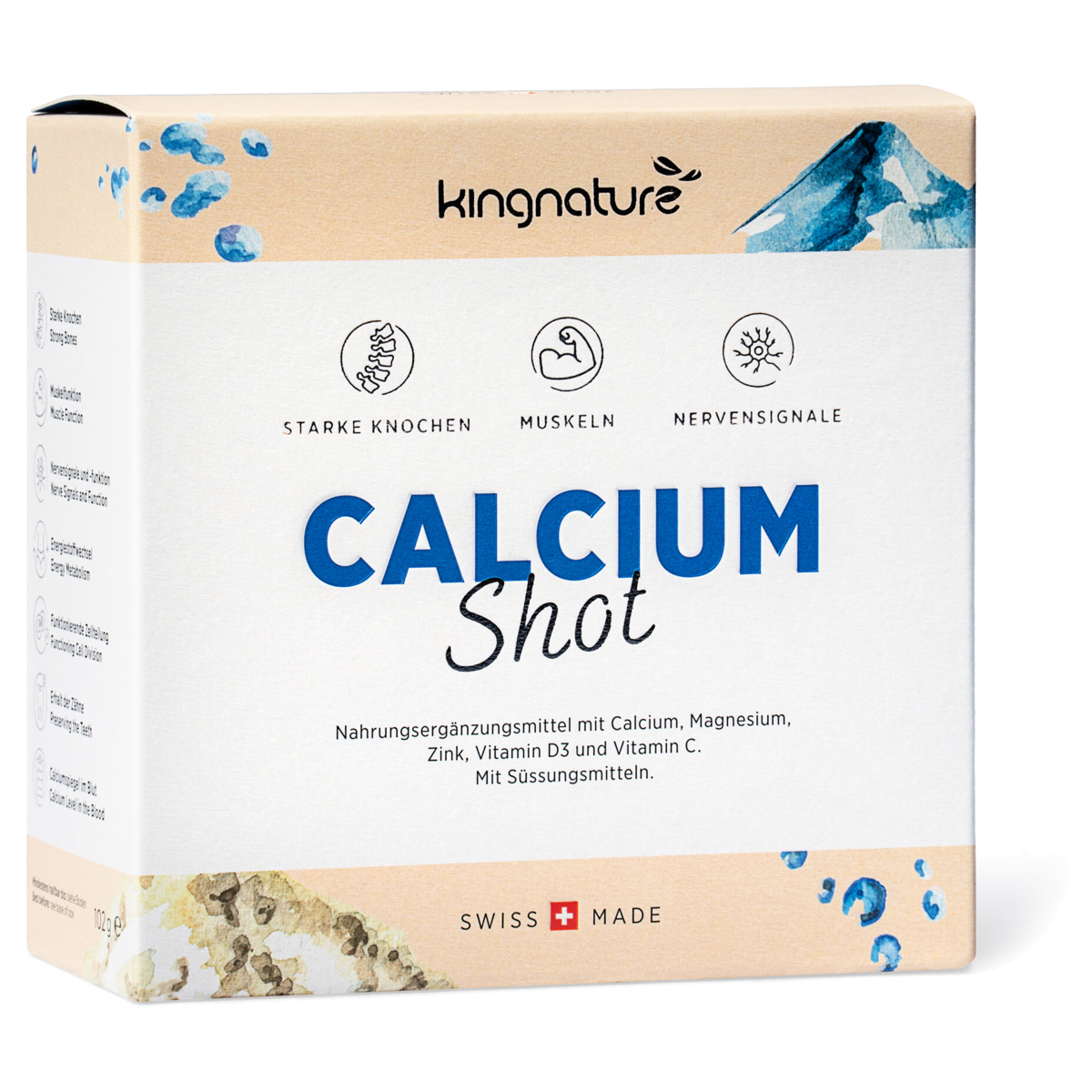 Kingnature Calcium Shot Sticks 30 Stück