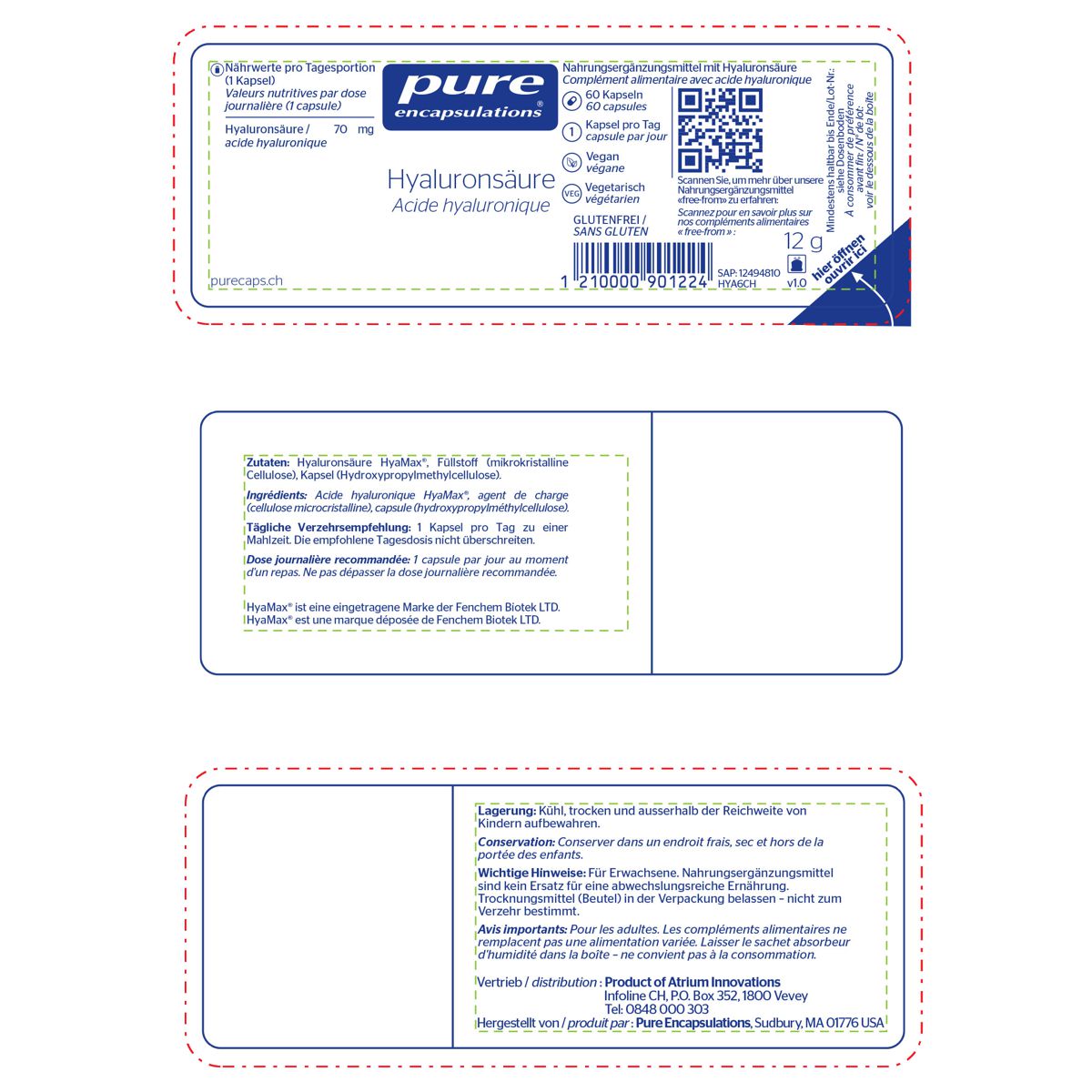 Pure Hyaluronsäure Kapseln Dose 60 Stück