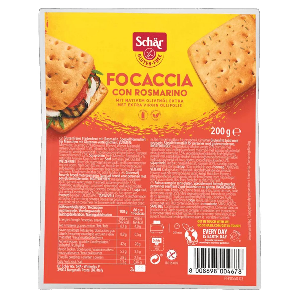 Schär Focaccia mit Rosmarin glutenfrei 200 g