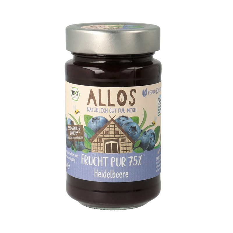 ALLOS Frucht Pur Konfitüre 75 % Heidelbeere Bio 250 g