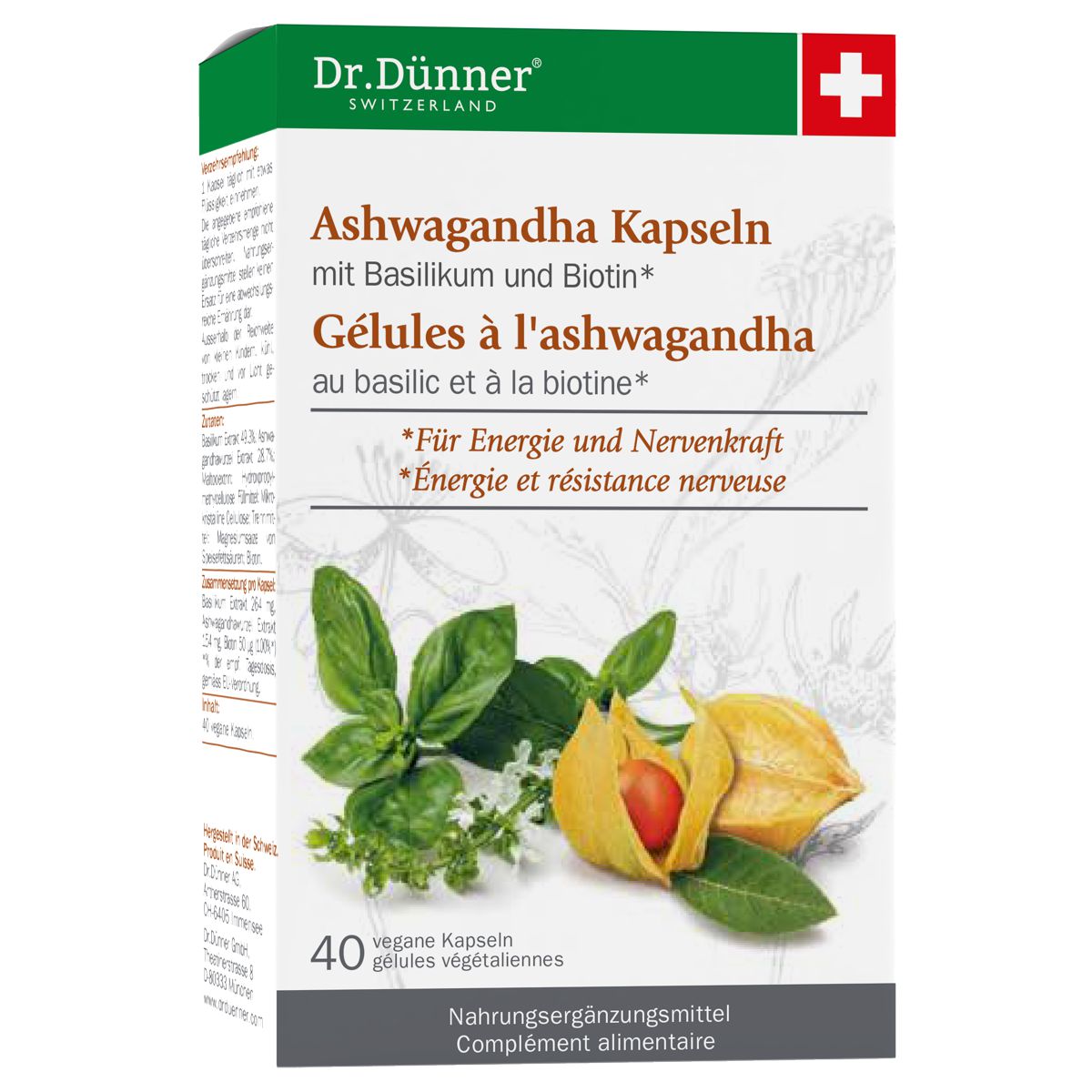 Dr. Dünner Ashwagandha Energie + Nerven Kapseln 40 Stück