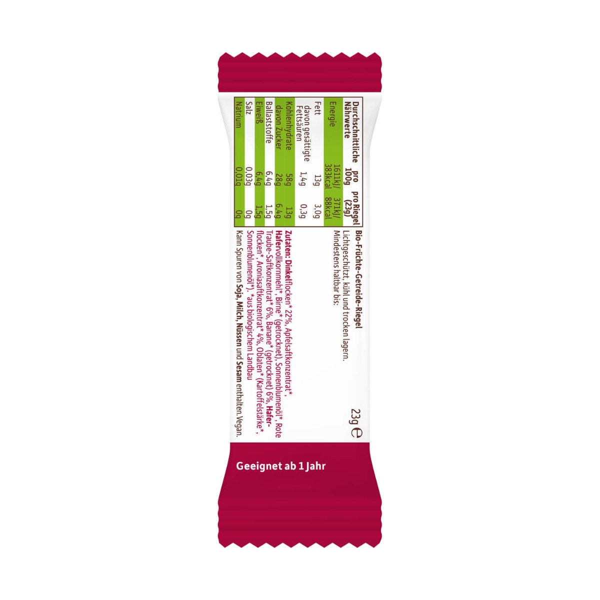 Freche Freunde Getreideriegel Banane, rote Traube und Aronia 4 x 23 g