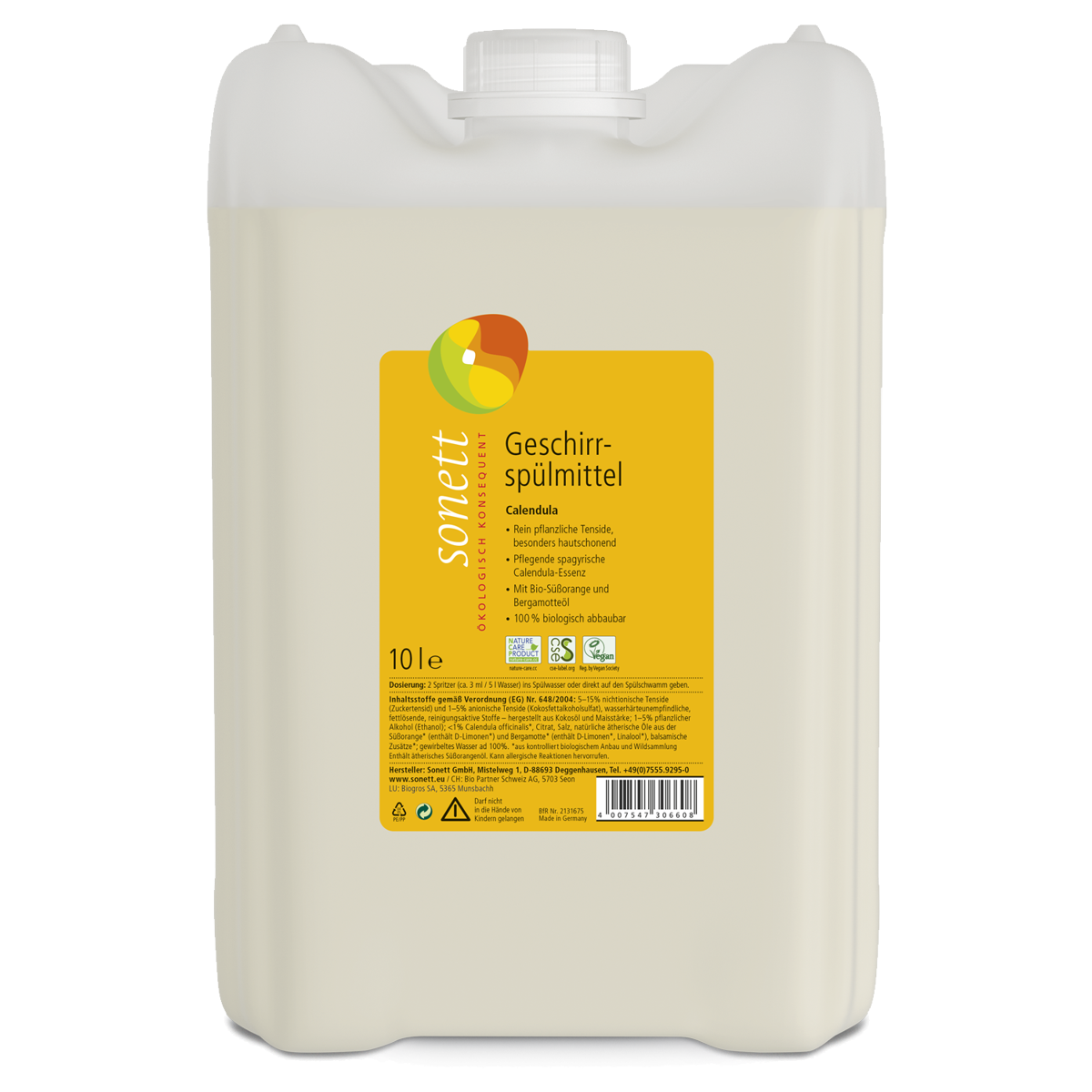 Sonett Geschirrspülmittel Calendula Kanister 10 Liter