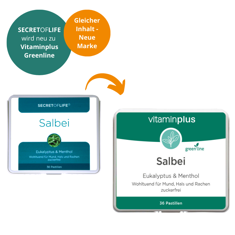 Vitaminplus Salbei Pastillen ohne Zucker Dose 36 Stück