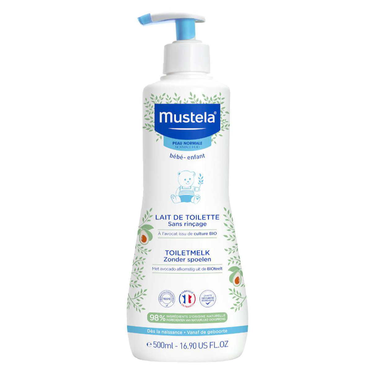 Mustela Reinigungsmilch normale Haut ohne Abspülen 500ml