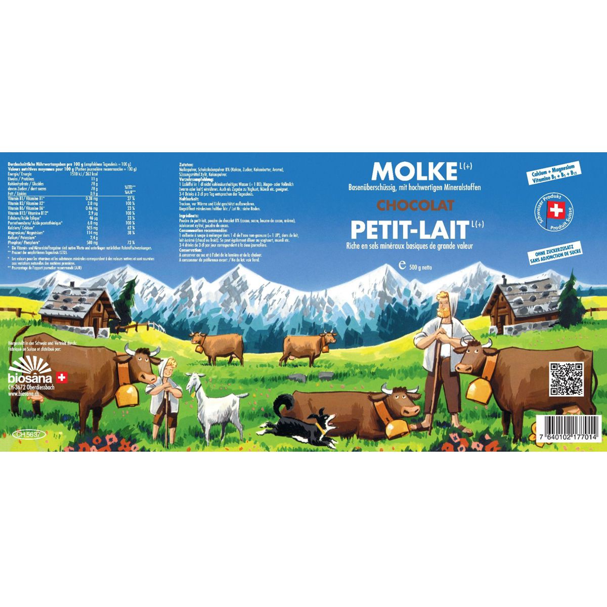 Biosana Molke Granulat Chocolat Dose 500 g