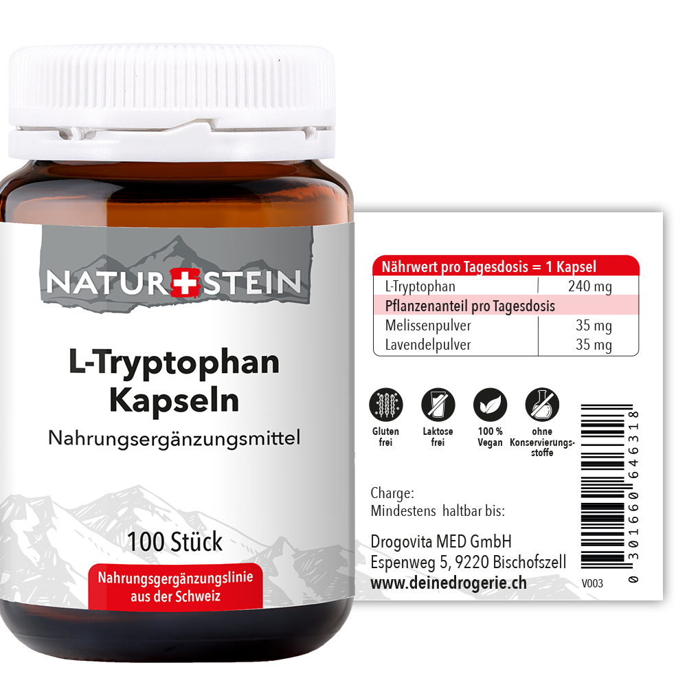 Naturstein L-Tryptophan Kaps 240 mg 100 Stück