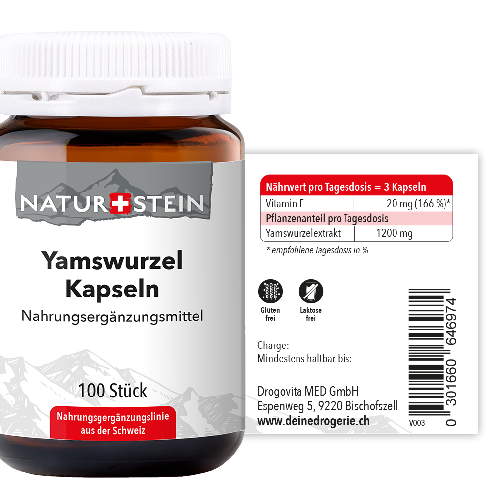 Naturstein Yamswurzel Kapseln 100 Stück