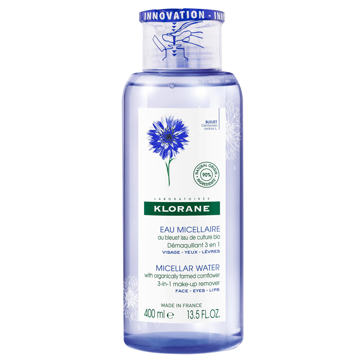 Klorane Bleuet Mizellen-Lotion Gesicht Auge 400 ml