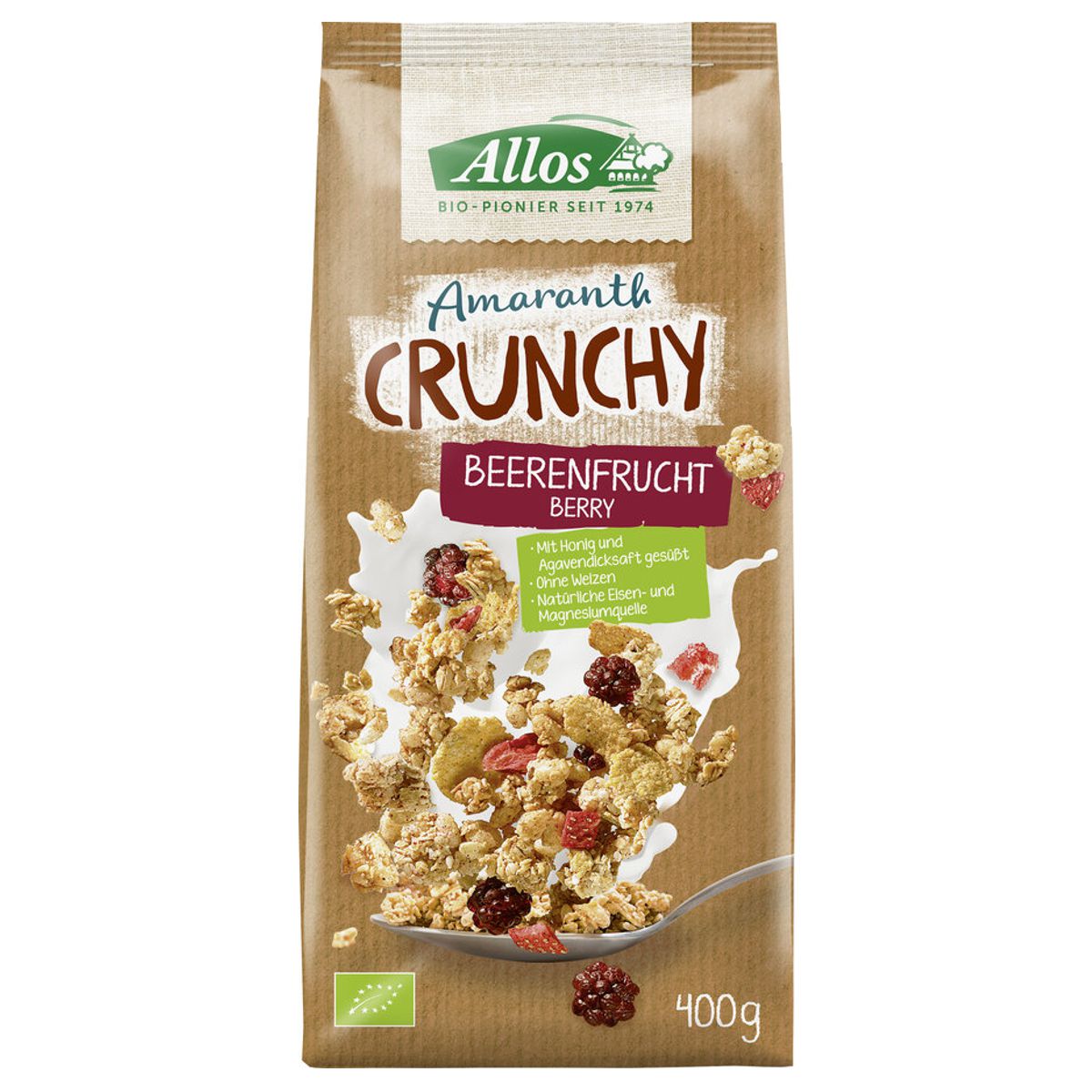 Allos Amaranth Crunchy Beerenfrucht Beutel 400 g