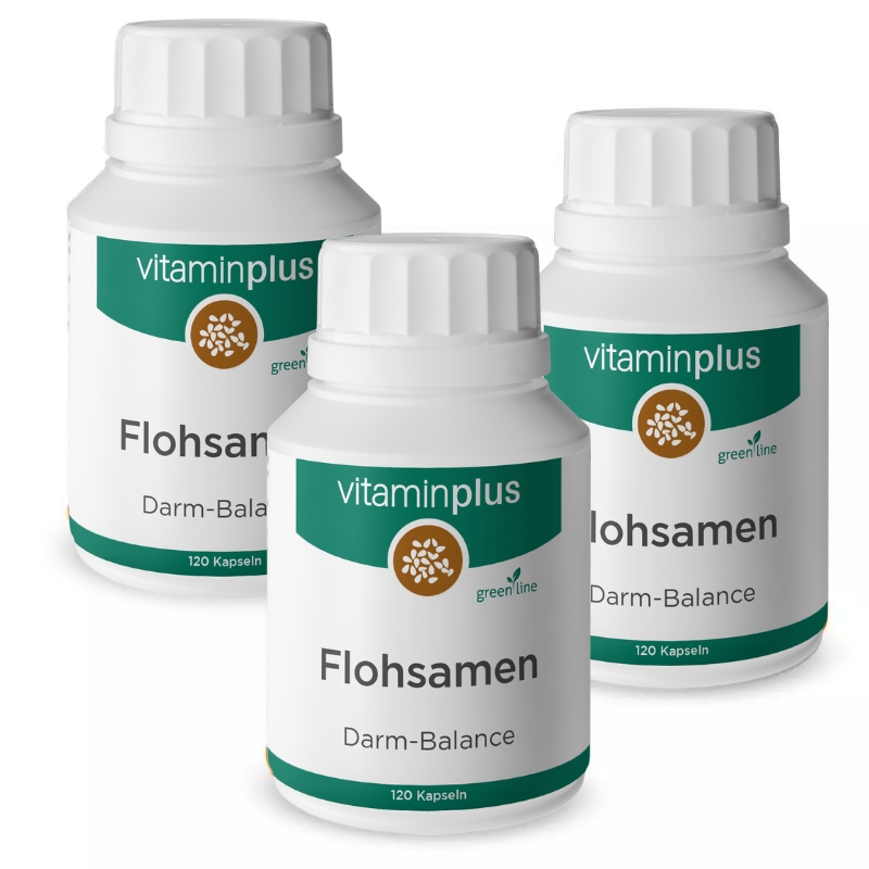 Vitaminplus Flohsamenschalen Kapseln 3x 120 Stück