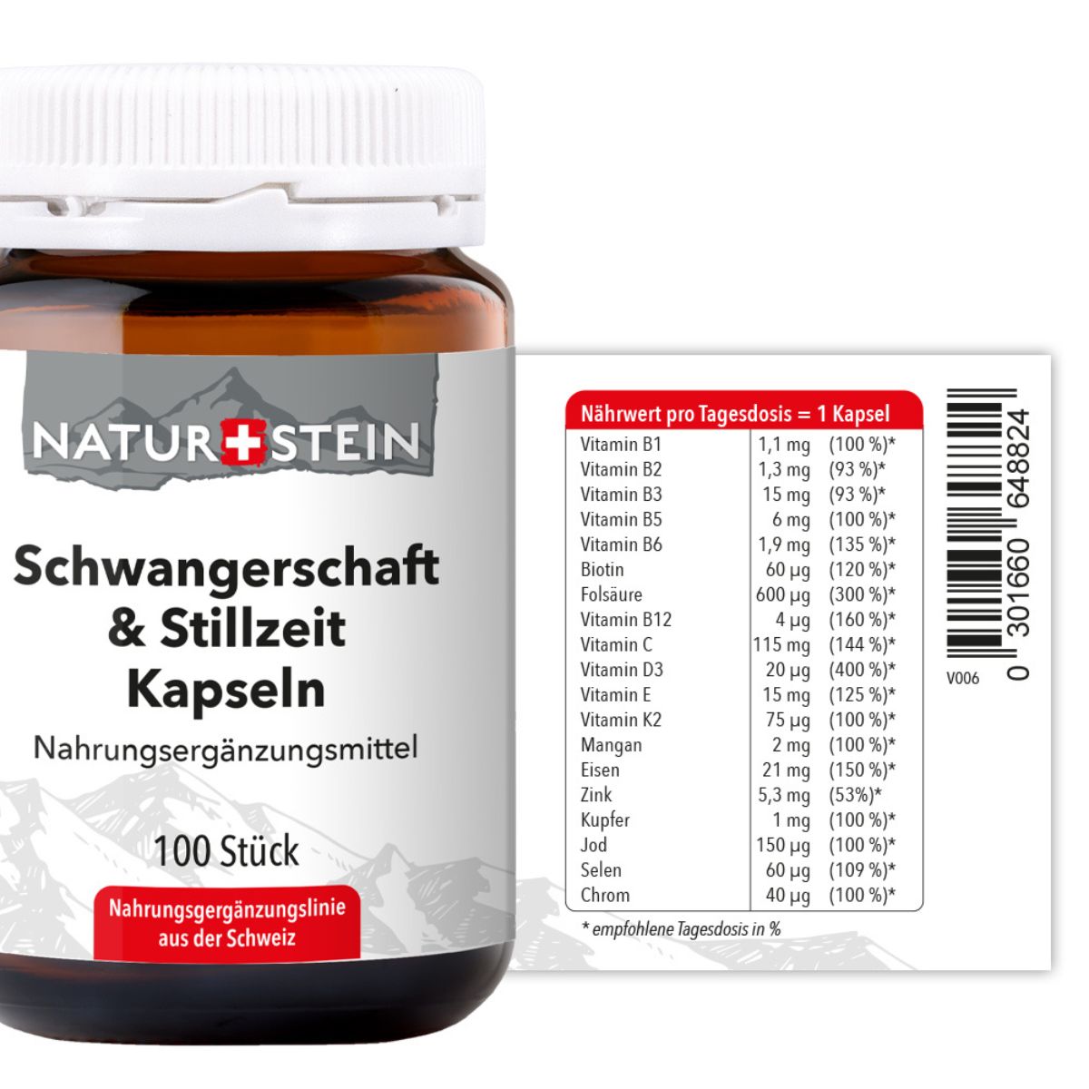 Naturstein Schwangerschaft&Stillzeit Kapseln 100 Stück