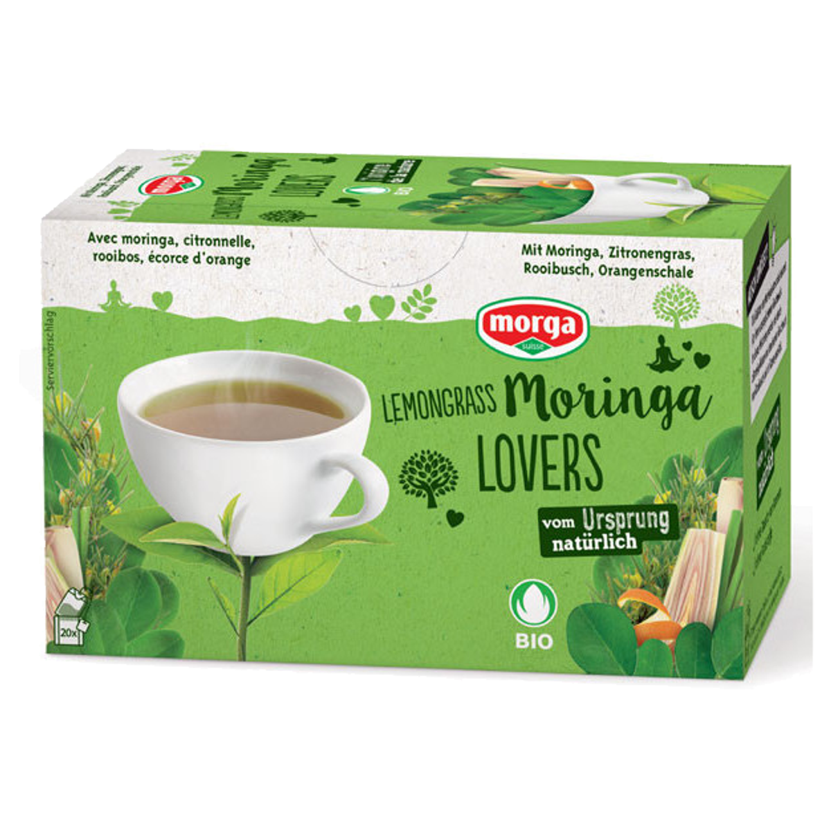 Morga Lemongrass-Moringa Lovers Tee m/H Bio Knospe 20 Stück