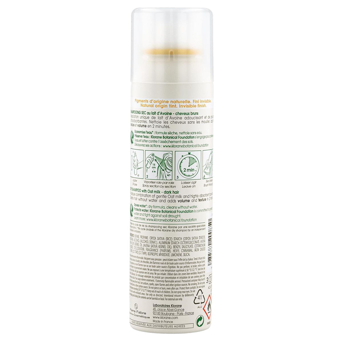 Klorane Trockenshampoo Hafermilch getönt 150 ml