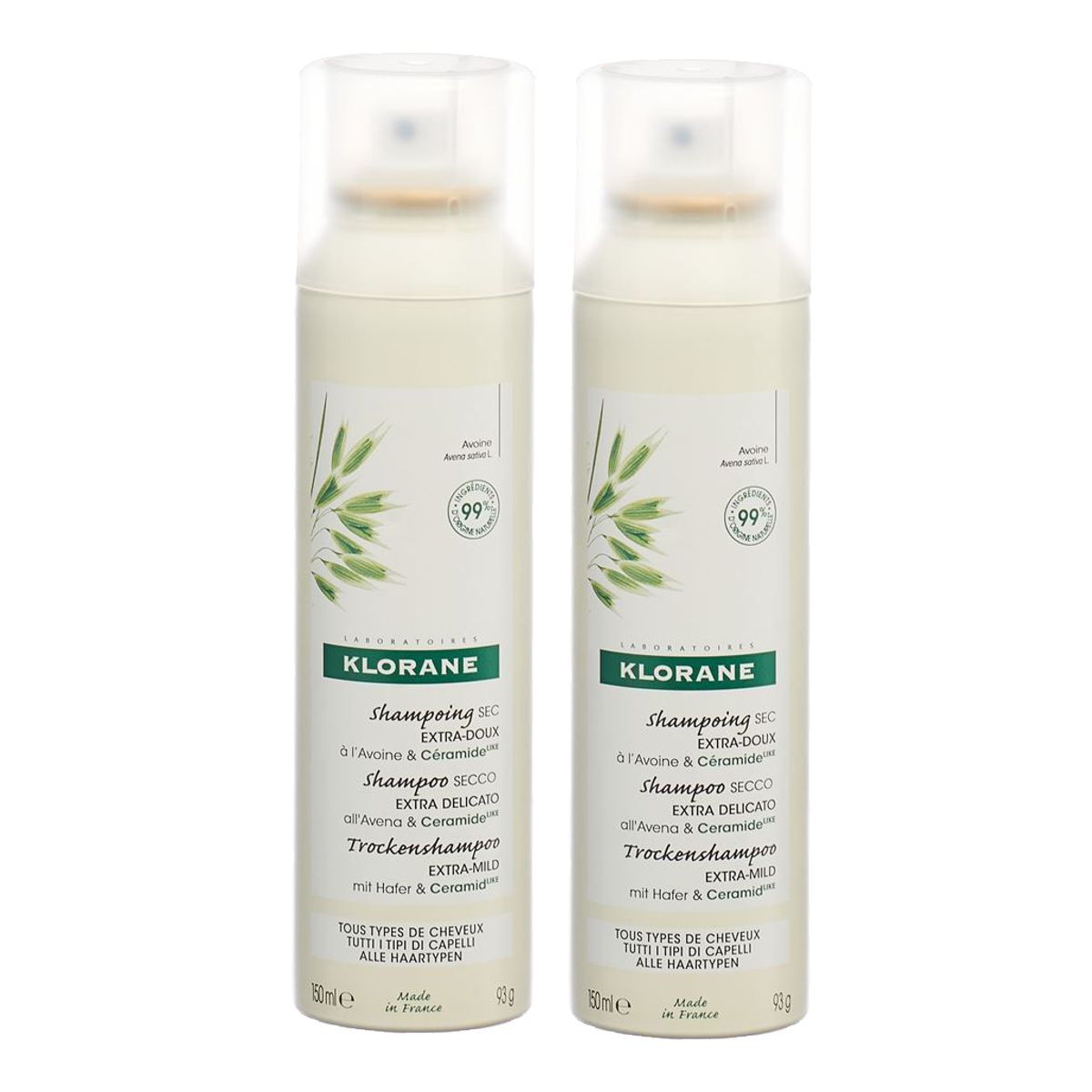 Klorane Trockenshampoo Hafermilch Spray Duo 150 ml