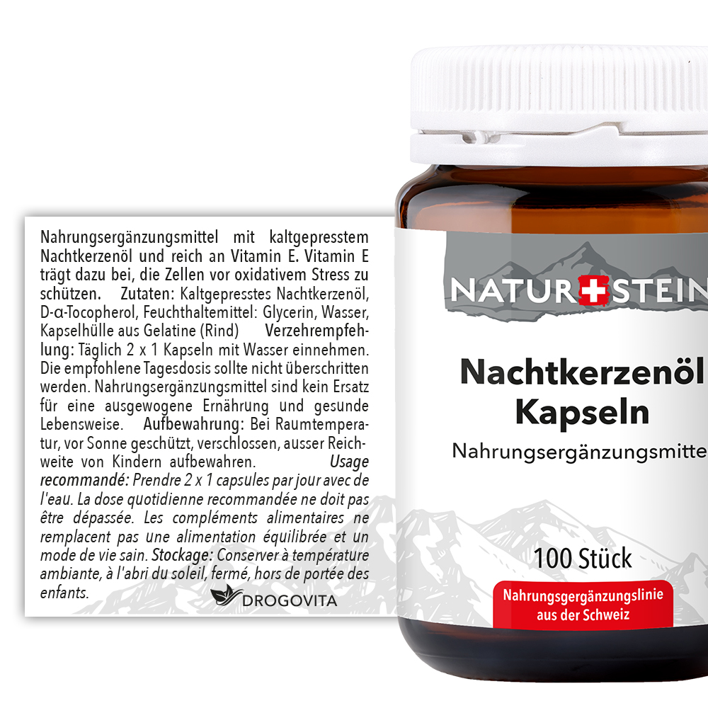 Naturstein Nachtkerzenöl Kapseln 100 Stück