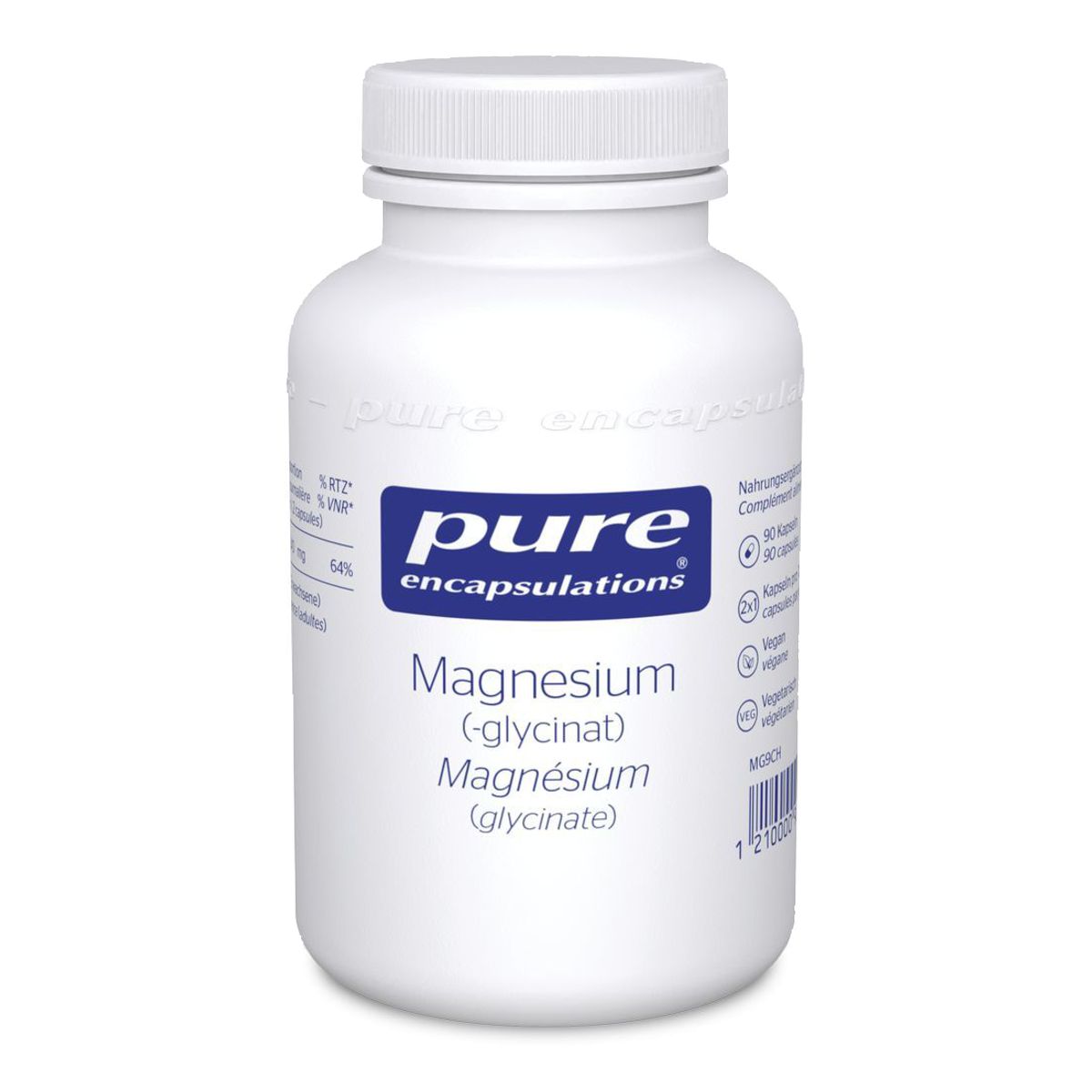 Pure Magnesium Glycinat Kapseln Dose 90 Stück