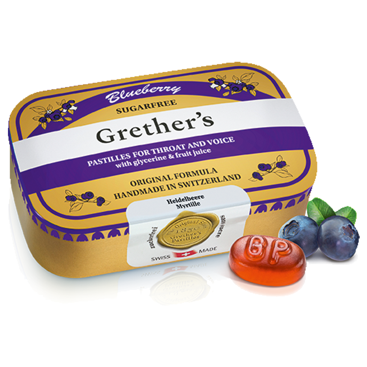 Grethers Blueberry Pastillen ohne Zucker 110 g