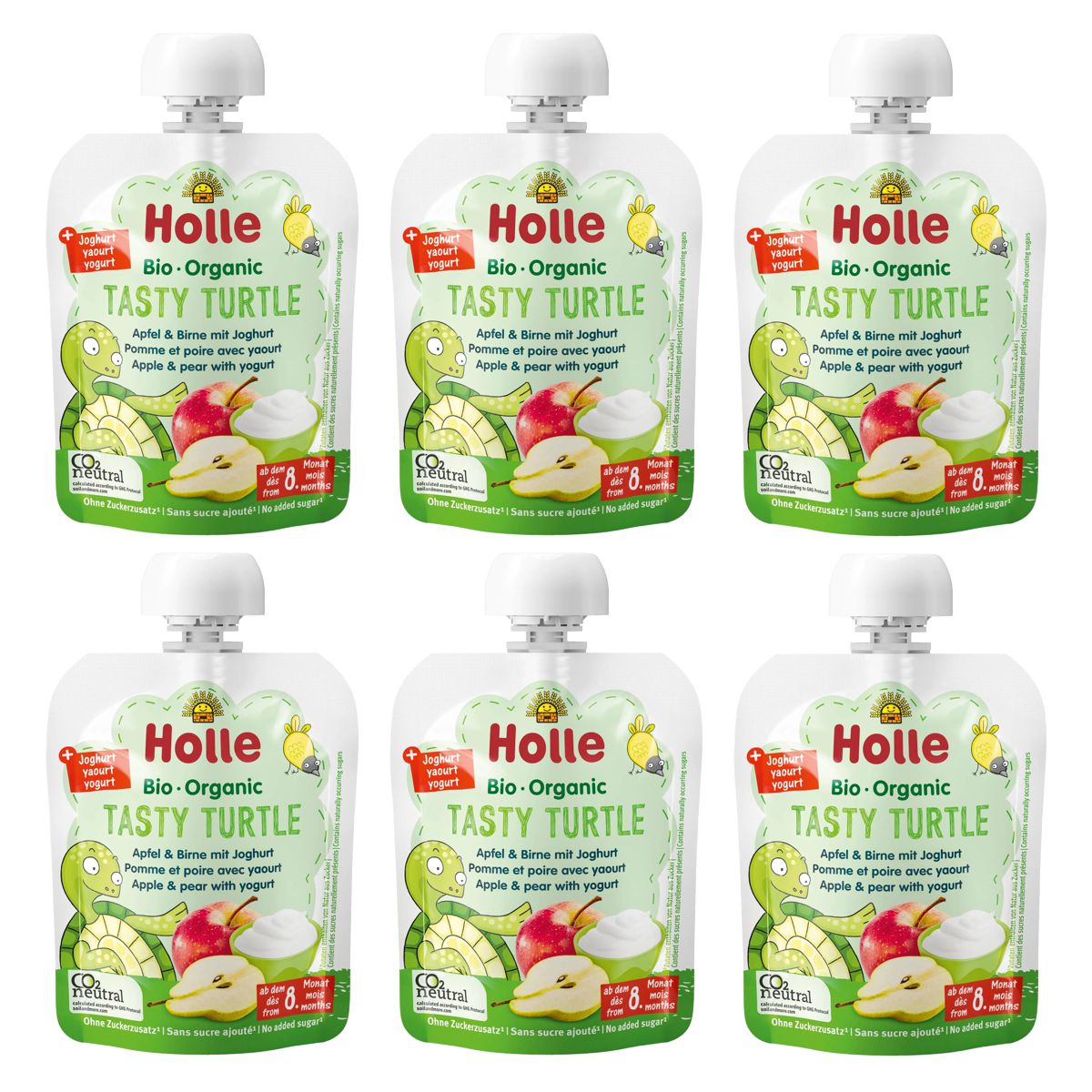 Holle Tasty Turtle Apfel & Birne mit Joghurt 6x 85 g