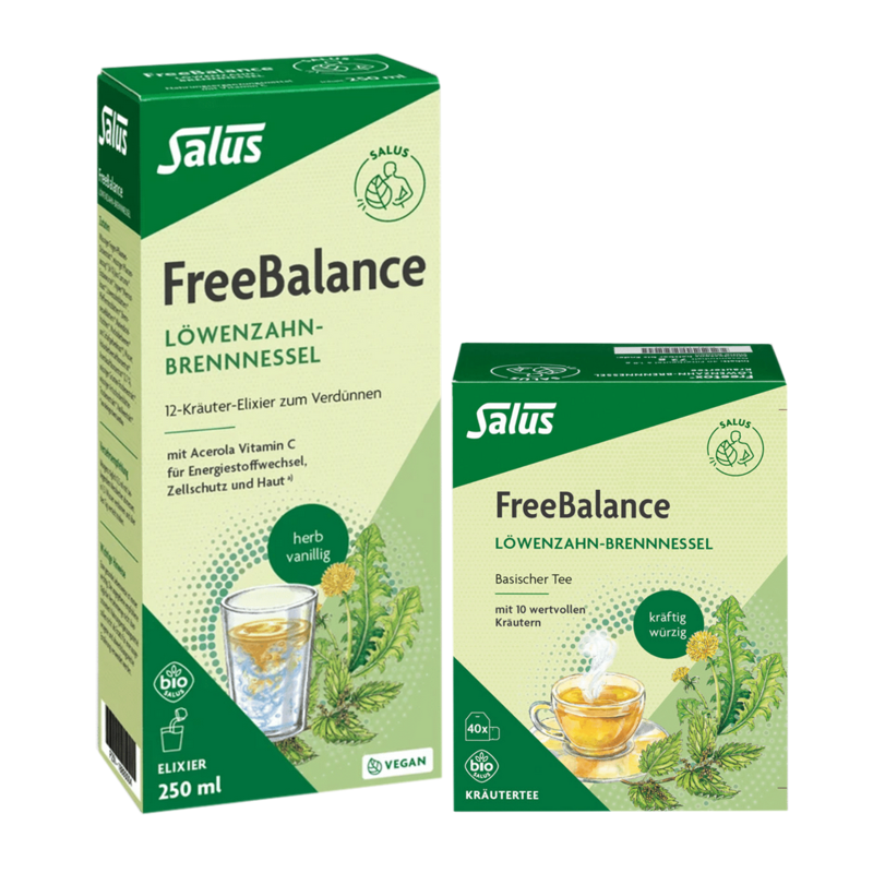 Salus FreeBalance Löwenzahn Brennnessel Tee + Elixier