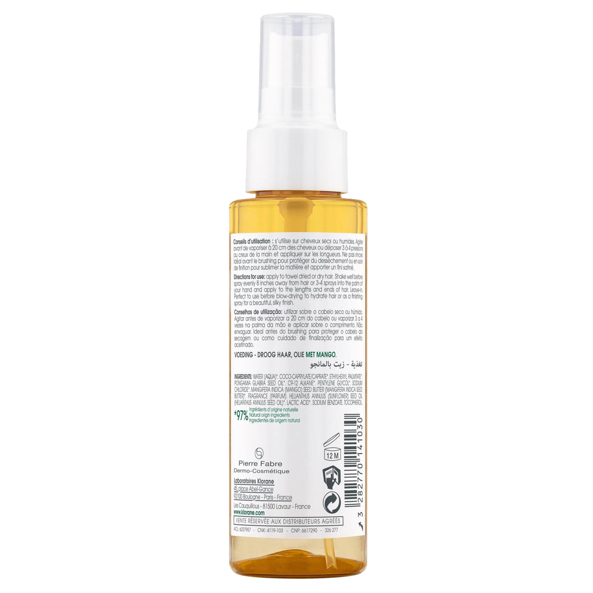 Klorane Mango Öl Spray 100 ml