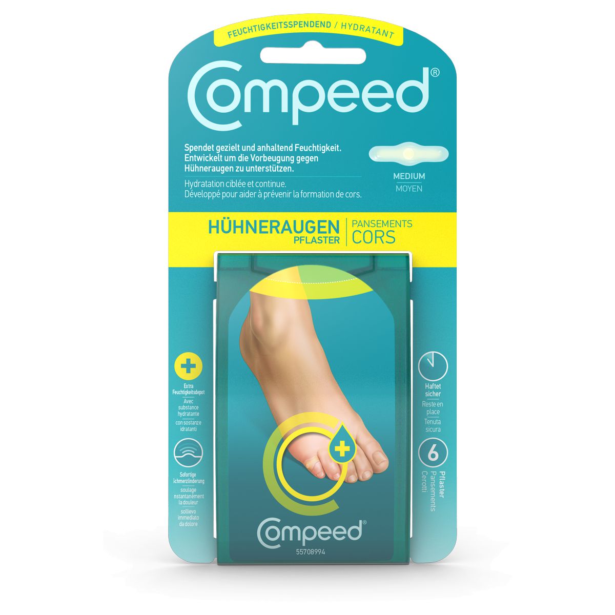 Compeed Hühneraugenpflaster M feuchtigkeitspendend 6 Stück