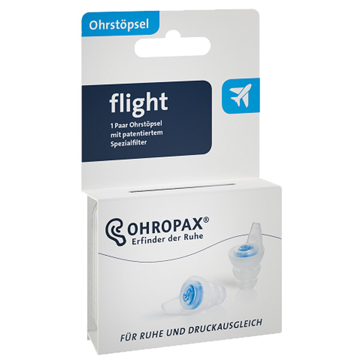 Ohropax flight für einen angenehmen Flug