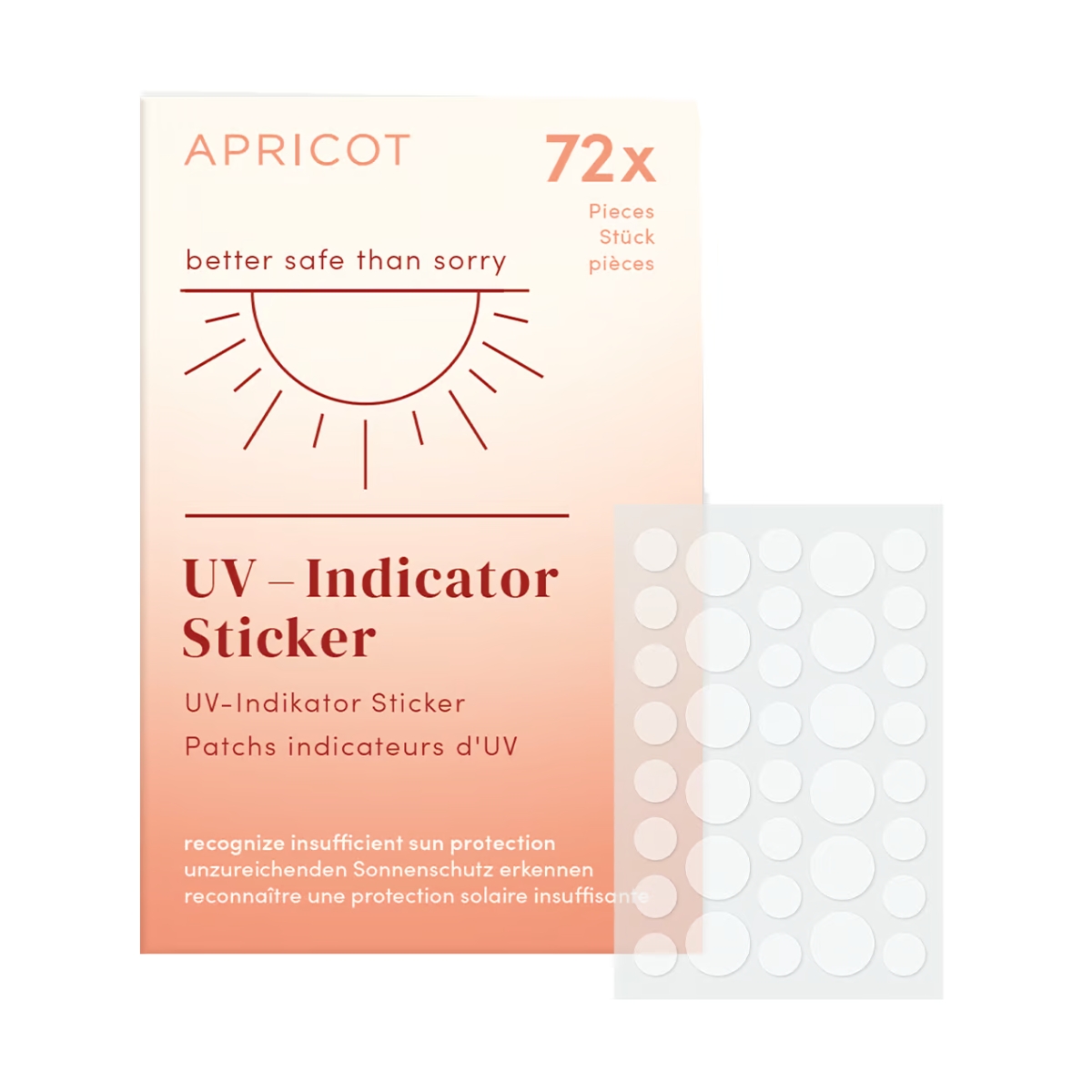 Apricot UV-Indikations Stickers 72 Stück