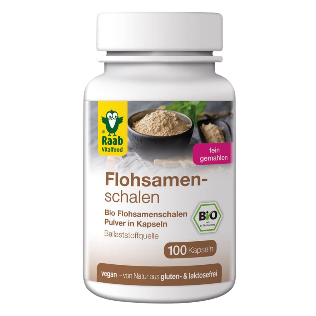 Raab Flohsamenschalen Kapseln Dose 100 Stück