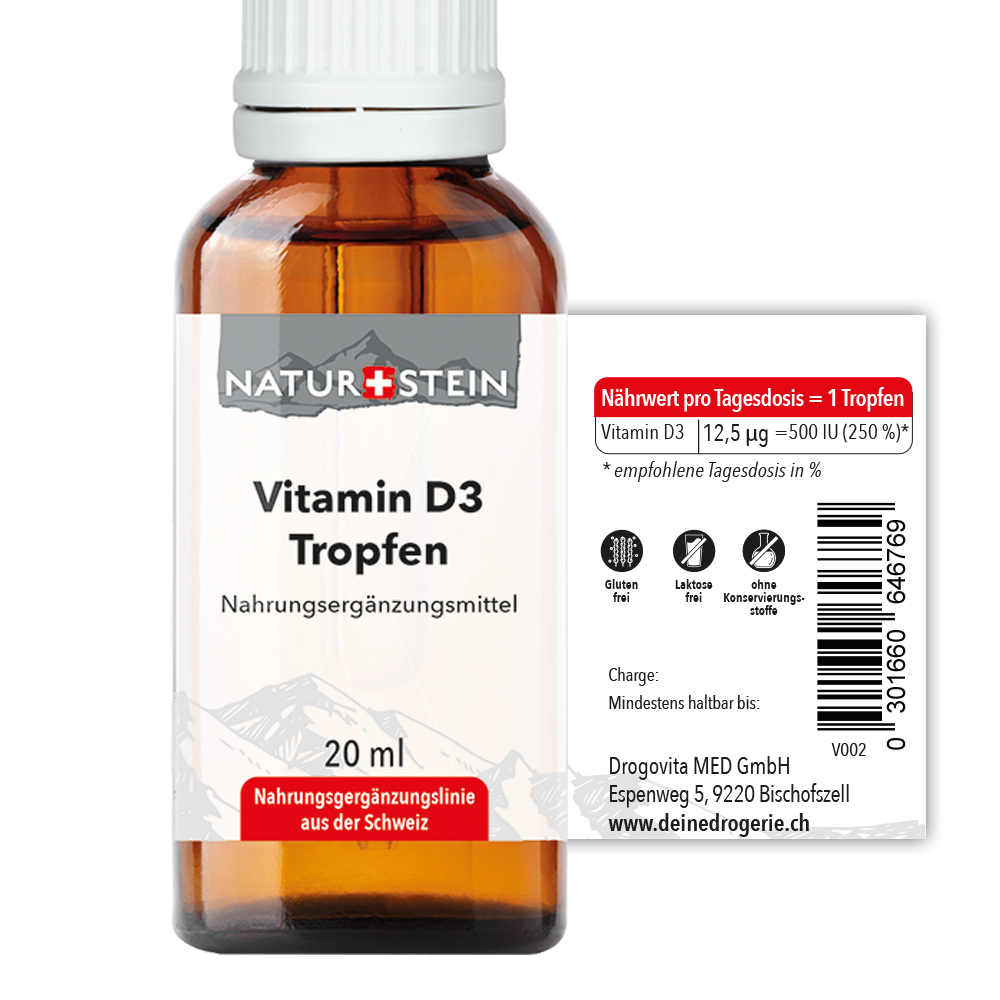 Naturstein Vitamin D3 Tropfen 20 ml