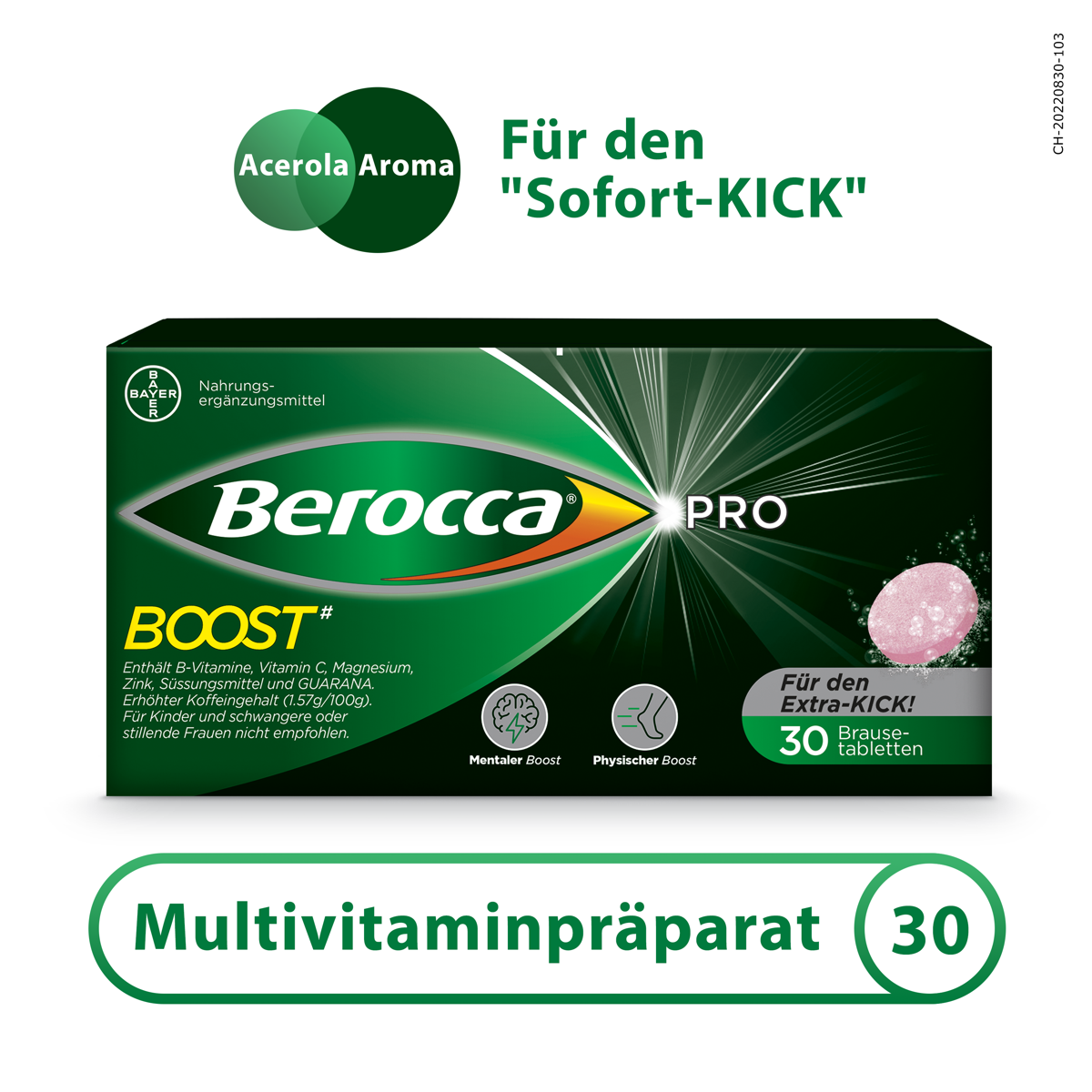 Berocca Pro Boost Brausetabletten 30 Stück Sofort-Kick